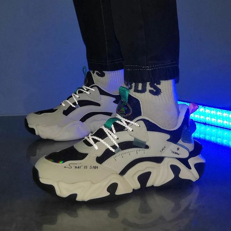 dropshipping-produkter 2024 Mærkelogo Brugerdefineret Designer Herre Mode Sportsneakers Lysende Løbesko med Tykk Sål til Herrer Løbersko_voghion.com