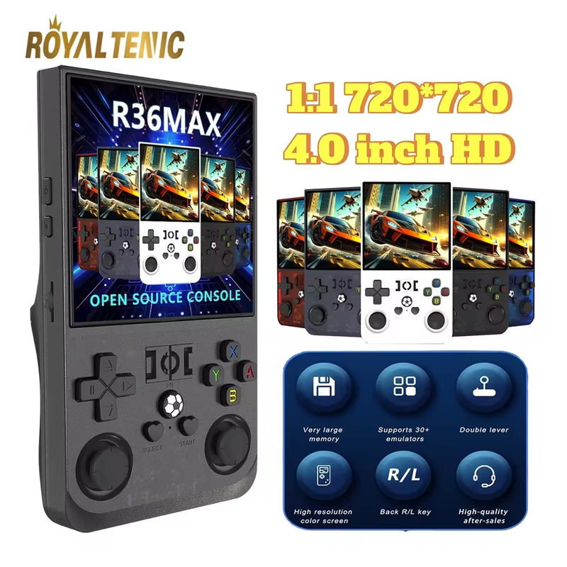 36MAX Retro Handheld Game Console Linux System 4.0Inch IPS Screen Portable Pocket Video Player 64GB 128GB Games Kids_voghion.com