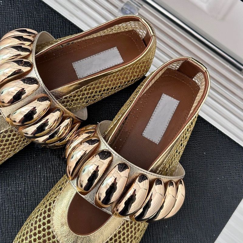Mary Jane Ballerinas – Atmungsaktive Schuhe mit metallischer Schnalle und Mesh (Bequem, stylisch, leicht für Damen, für den Sommer, Freizeit und zum Tanzen)_voghion.com