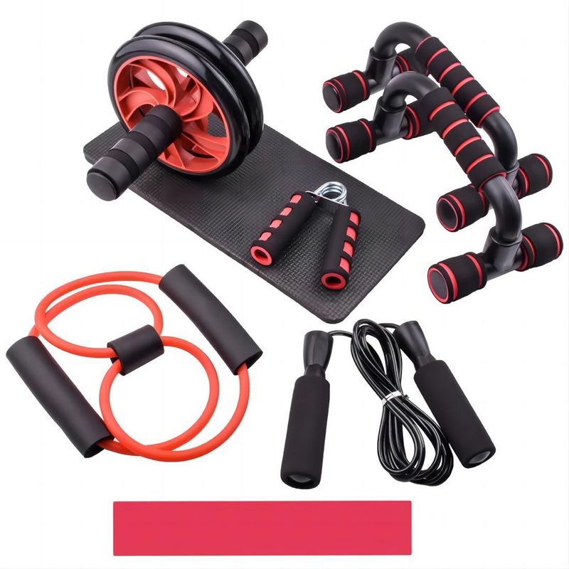 Conjunto de 7 ruedas abdominales para flexiones en casa, multifuncional, deportivo, entrenamiento integral, fitness_voghion.com