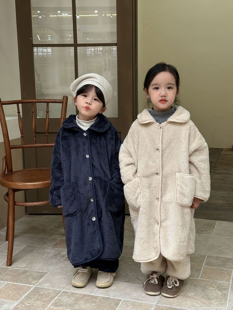 Pijamas de franela para niños, camisón largo de otoño/invierno para bebés, conjunto de ropa de casa de terciopelo Coral para niños y niñas_voghion.com