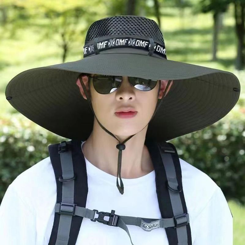 Chapeau de soleil à large bord de 5,9 pouces, protection UV, casquette de pêcheur respirante, pliable, pour hommes et femmes, pêche en plein air, randonnée, plage_voghion.com