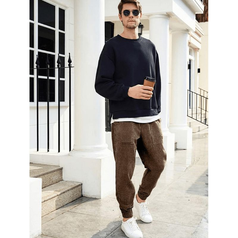 Herrenbekleidung Herren-Cargohose – Bequeme, locker sitzende Arbeitshose für Frühling und Herbst (Braun/Schwarz/Dunkelgrau)_voghion.com