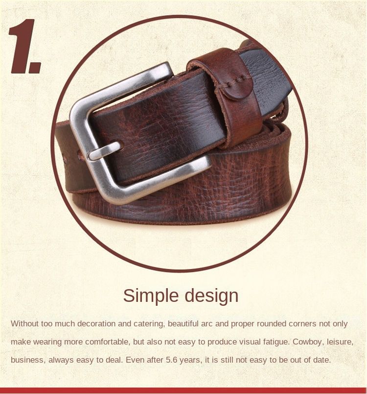 HOT High Quality Belt Men's Genuine Top Layer Pure Leather Pin Buckle Jeans Fashion Belts for Men Designer Brand_voghion.com