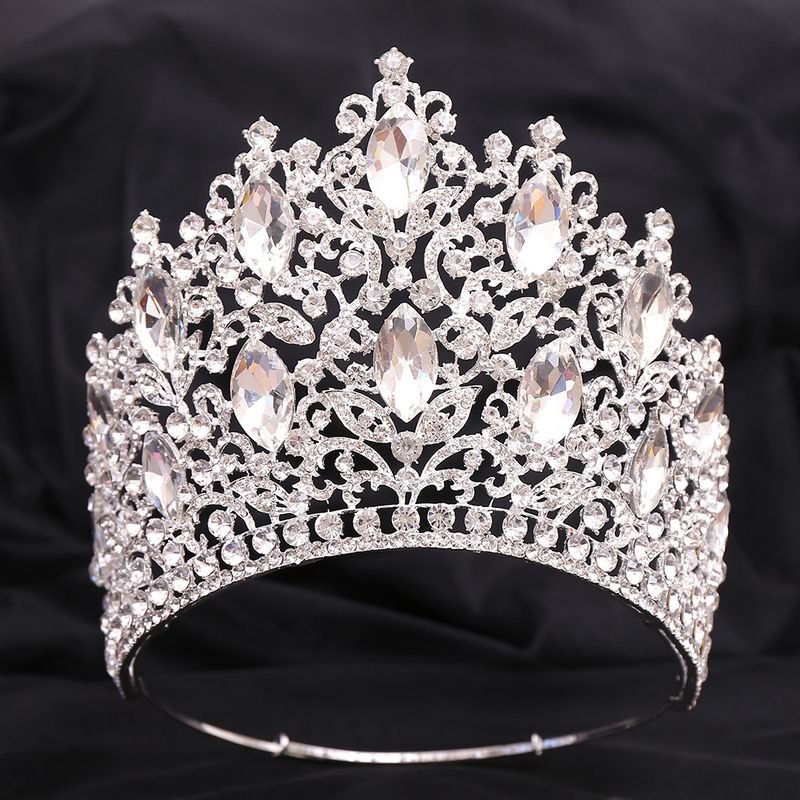 Accessoire de cheveux de mariée MariageMariage Grand diadème en cristal Ensemble de feuilles de forêt de luxe Diadème de mariée en strass_voghion.com