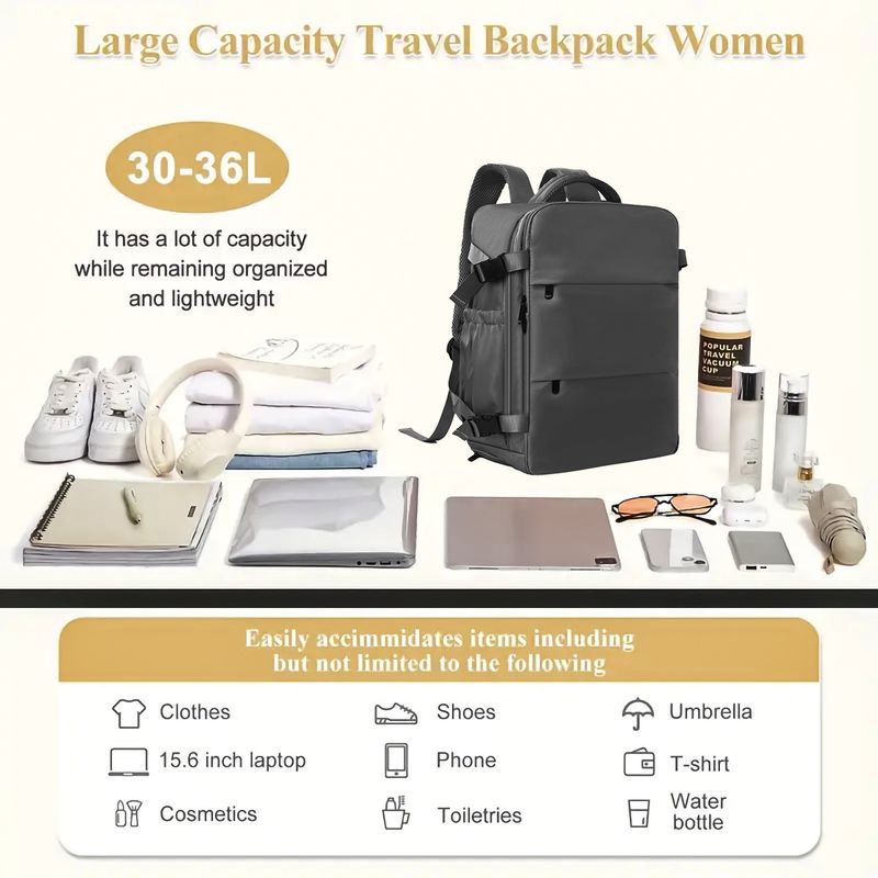 LazyZoom Feihong Large Capacity Multifunctional Backpack School Travel Luggage Bag_voghion.com