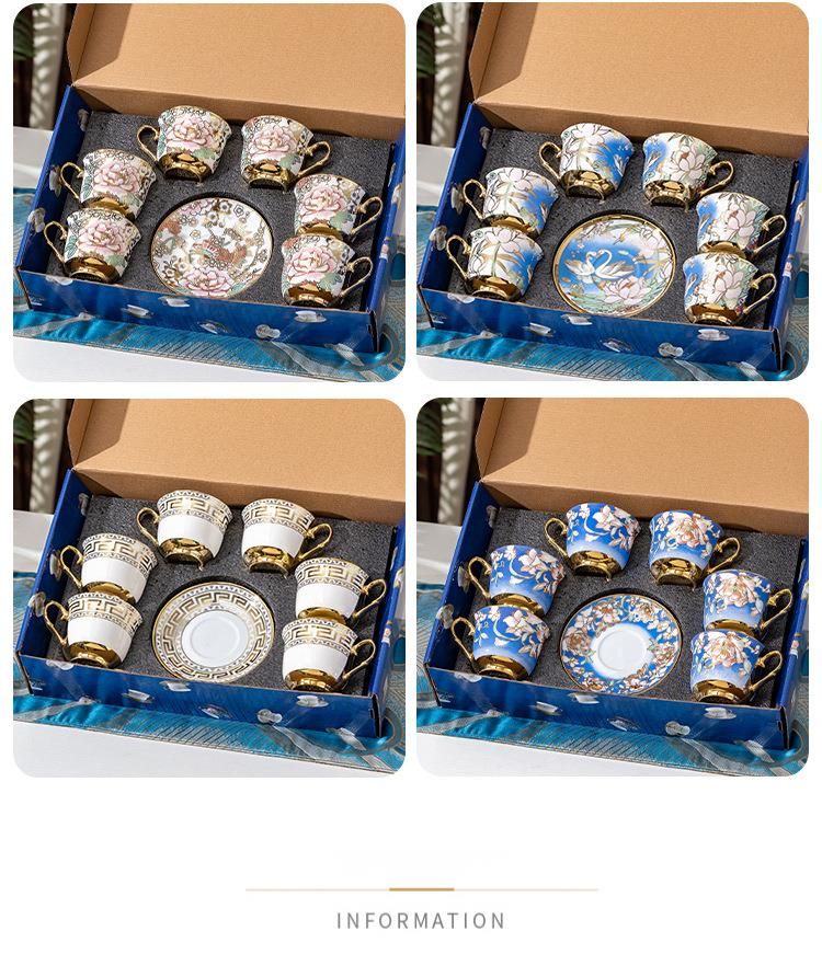 French Style Ceramic Coffee Set, Small Home Use, Simple Cup, Light Luxury English Afternoon Tea Cup_voghion.com
