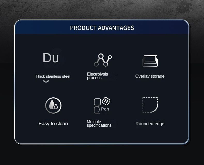 Contenitore per alimenti in acciaio inox 200x300mm - Vassoio rettangolare per la conservazione commerciale Gastronorm GN1/1 Contenitore per catering professionale_voghion.com