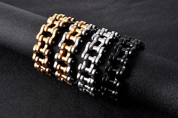 Herren-Fahrradkettenarmband aus Edelstahl im Hip-Hop-Stil, 22 mm – trendiges Unisex-Fahrradkettenarmband aus Titanstahl für mutige Modestatements_voghion.com