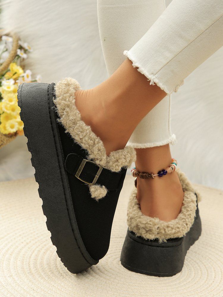 Women's Shoes Large Size Thick Soled Slippers For Women Winter New Retro Cotton Shoes Snow Boots For Women_voghion.com