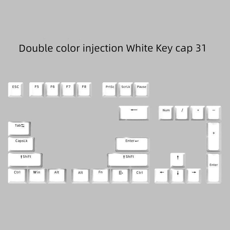 Doppelte Injektion Transparent Bauch Geist Licht Magie X5 Kristall Hinery Tastatur Neutral Schlüssel Kappe_voghion.com