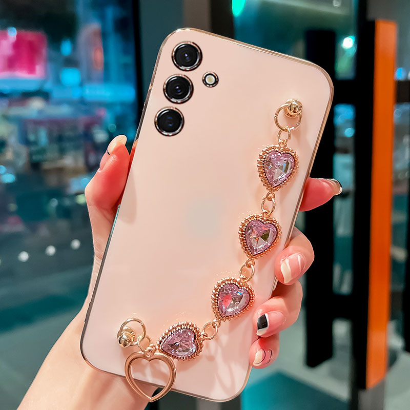 For Samsung A14 5G Case Diamond Bracelet Chain Silicone Case for Samsung galaxy A14 A54 A34 A13 A33 A53 F14 Coque Cover_voghion.com