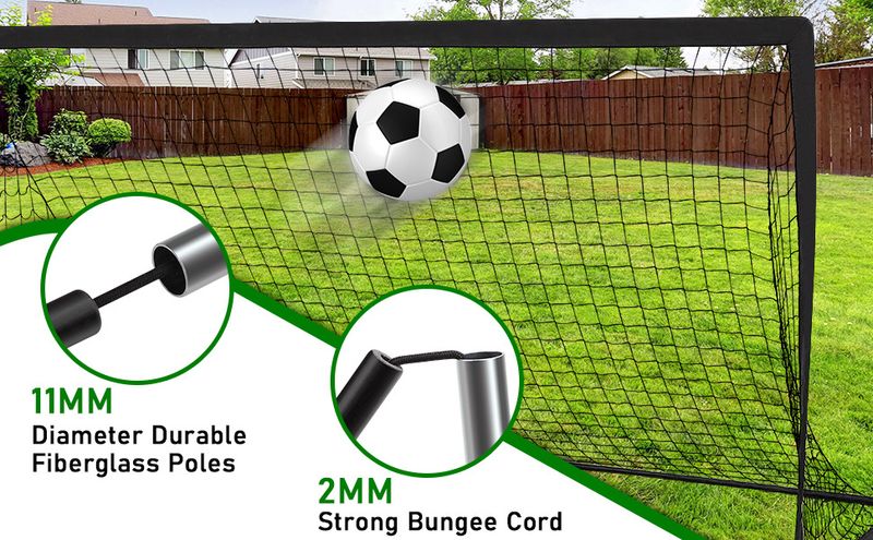 Poartă de fotbal portabilă 9x5ft cu plasă - Poartă de fotbal pliabilă cu instalare rapidă (2,7m x 1,5m)_voghion.com