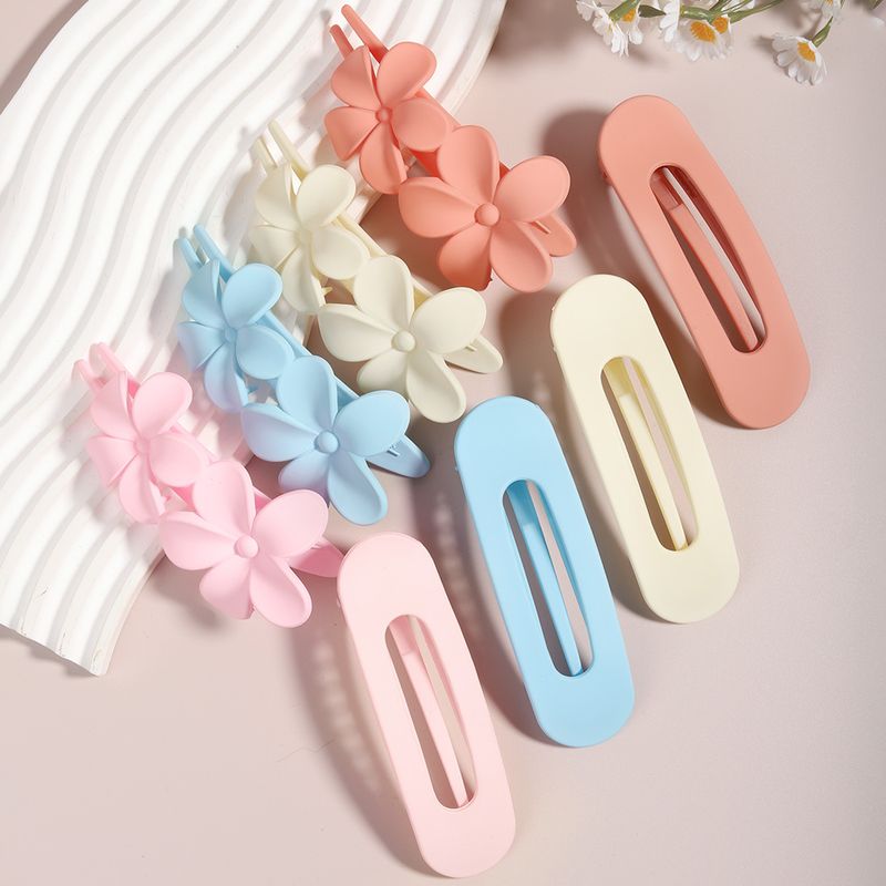 Set van 8 snoepkleurige eendenbekclips met bloemenmotief - Premium lente-/zomerhaarspelden voor schattige zijwaarts geveegde en half-opgestoken kapsels_voghion.com