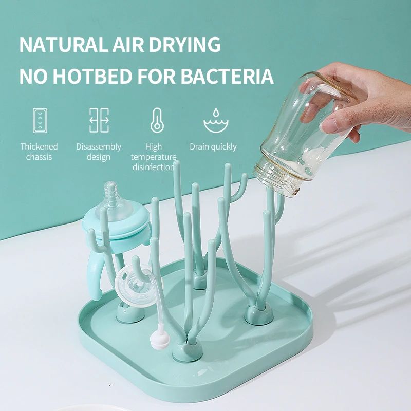 Baby Bottle Drying Rack Feeding Cup Holder Removable Tree Shape Rack Cleaning Pacifiers And Accessories Storage Drying Shelf_voghion.com