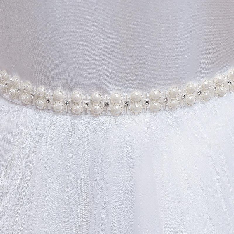 Mutter & Kinder Prinzessin Kleid Kleine Kinder Rock Bogen Ärmel Blumenmädchen Kleid Leistung Kostüm_voghion.com