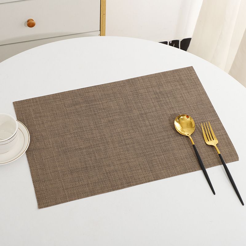 Serviesgoed Placemats PVC-isolatie Placemats Wasbare tafelkleden Onderzetters Tweekleurige zijde Cross Border Textilene Placemats_voghion.com