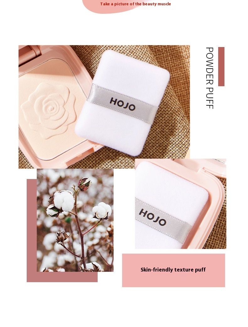 HOJO8108 camellia gauze honey powder matte mist surface natural concealer student dry wet dual-use makeup foundation_voghion.com