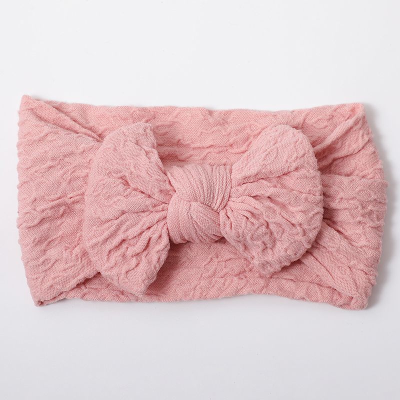 Europese en Amerikaanse herfst/winter nieuwe kinderhaaraccessoires nylon jacquard strik babyhoofdband baby fontanel brede haarband_voghion.com