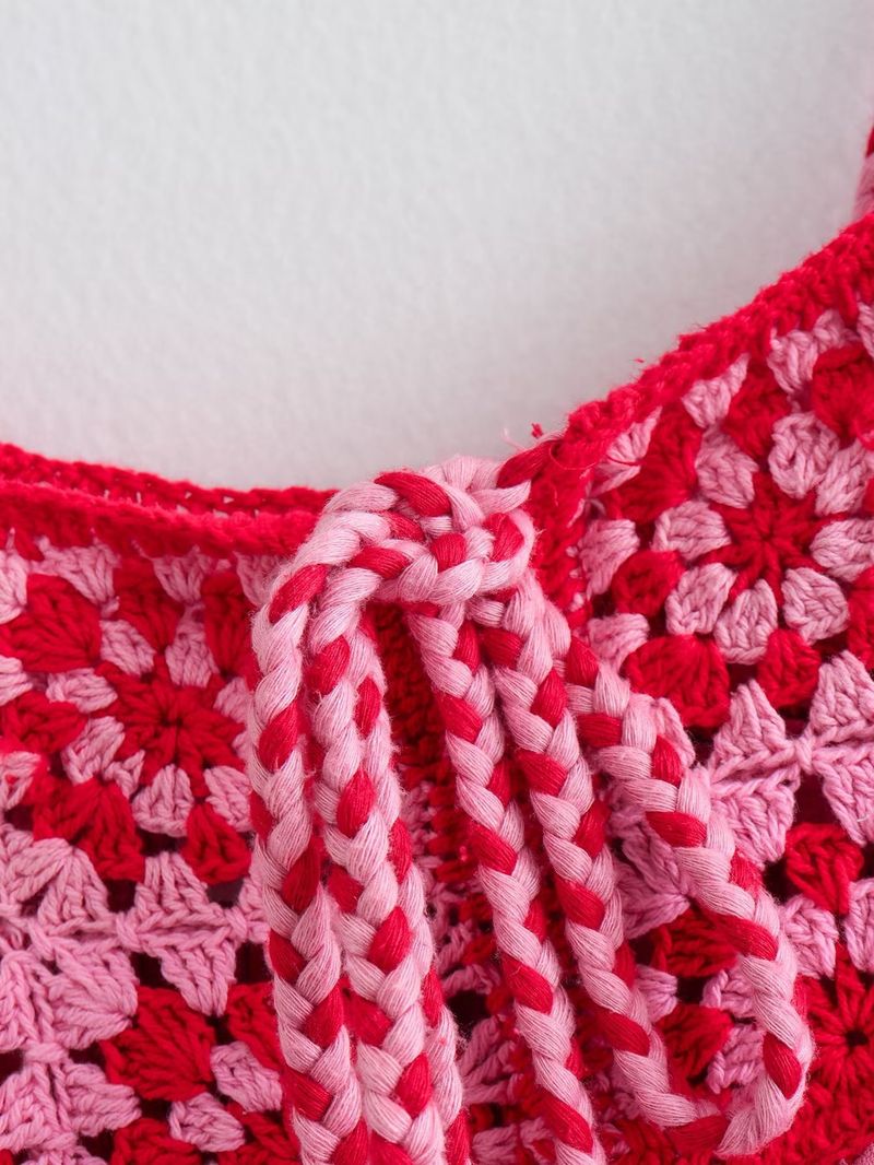 Damenbekleidung Sommer Neue Großhandel Häkeln Gestrickte Gedruckt Kleid Rock Hosenträgerrock_voghion.com