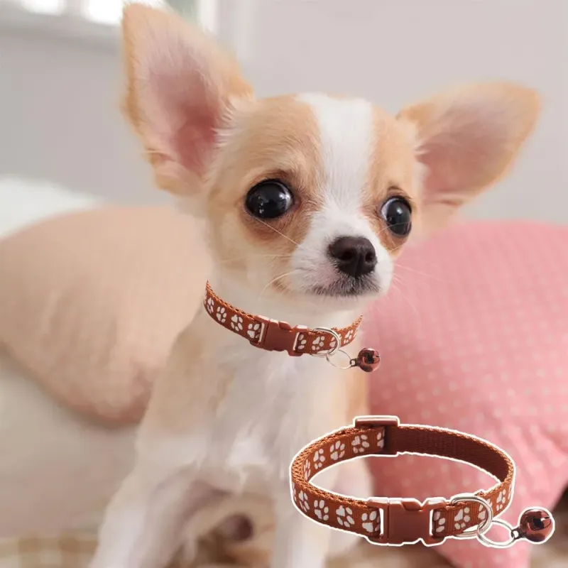 Collari per cani con campanellini, design con impronta di zampa, collari per animali domestici, collare per gatti a sgancio rapido, collare per gattini regolabile e carino per gatti o cani_voghion.com