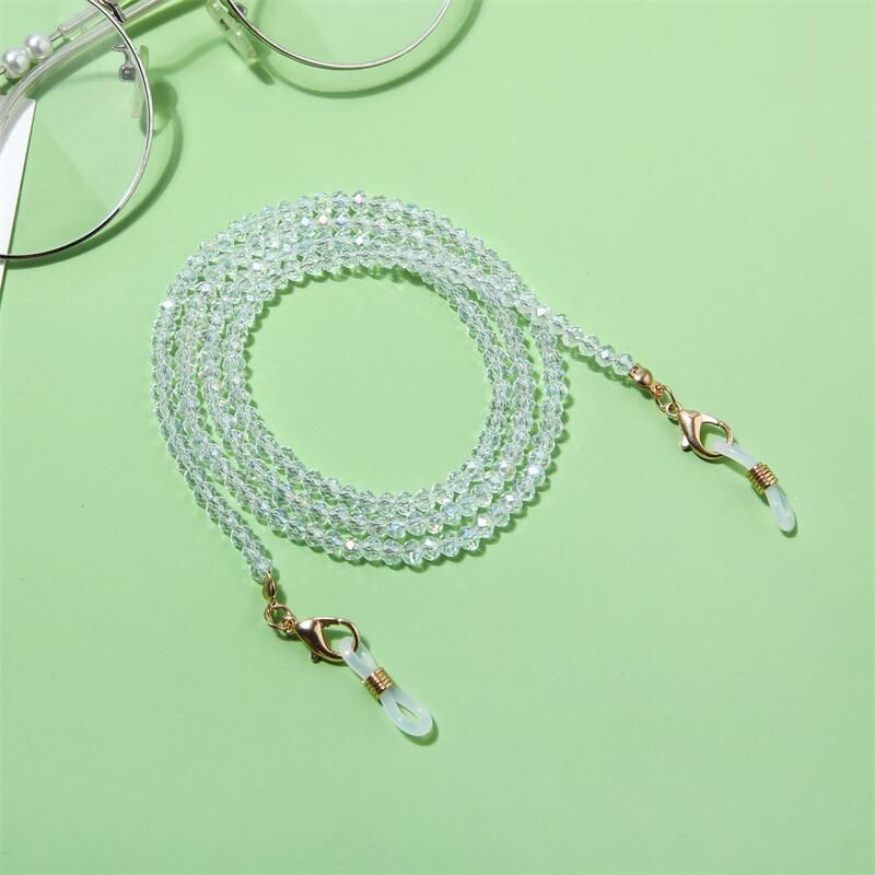Multicolor Fashion Crystal Beaded Glasses Chain Mask_voghion.com