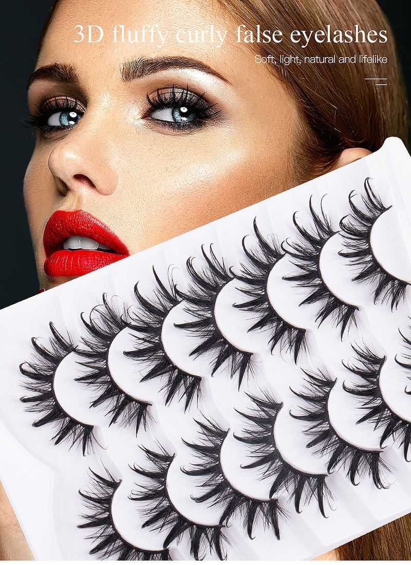 False Eyelashes 7 Pairs Of False Eyelashes Thick Exaggerated Curling Simulation Eyelashes Grafted Eyelashes_voghion.com