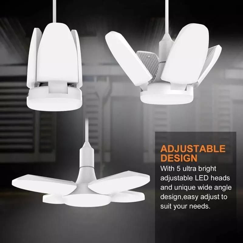 Nieuwe 1 st. E27 LED-lamp in waaiervorm, AC85-265V, 28W, opvouwbare lamp voor plafondverlichting thuis_voghion.com