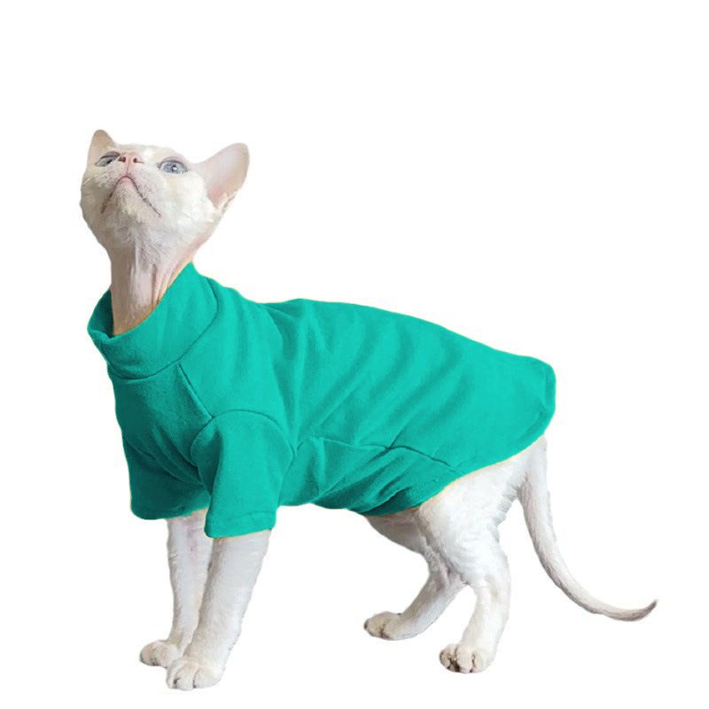 Hairless Clothes Sphynx Warm German Cornish Curly Shorthair Cat Autumn Winter Clothing_voghion.com