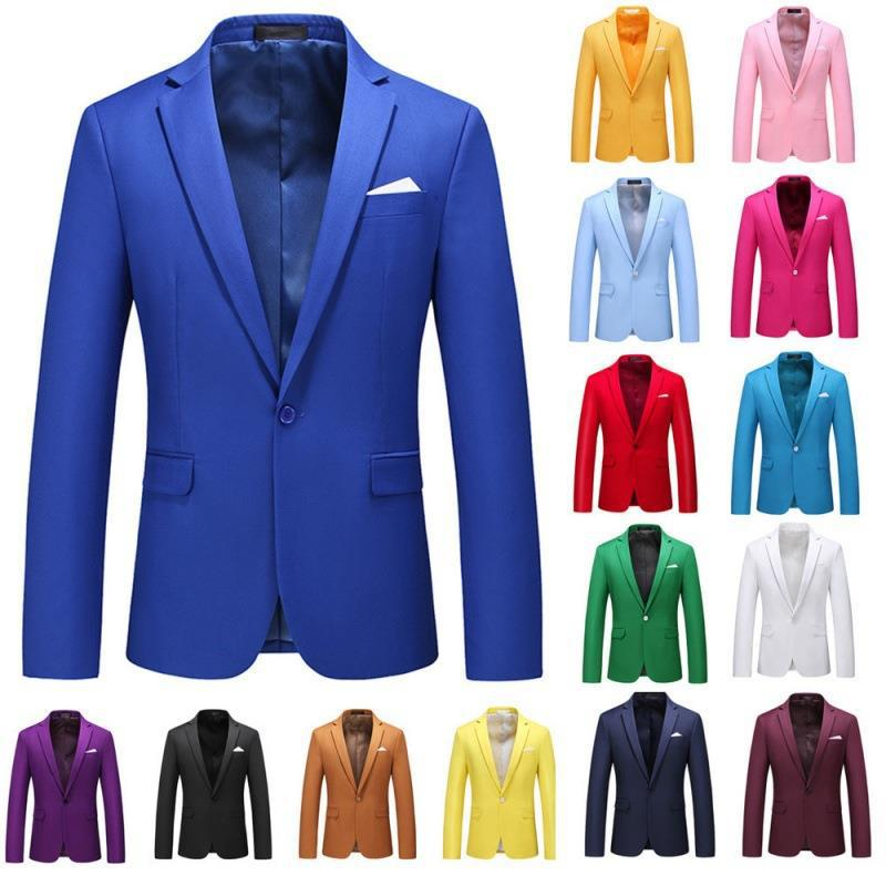 CT 2025 Autumn New Men's Solid Color One-Button Blazer Plus Size Fashion Slim Fit Suit Jacket For Men_voghion.com