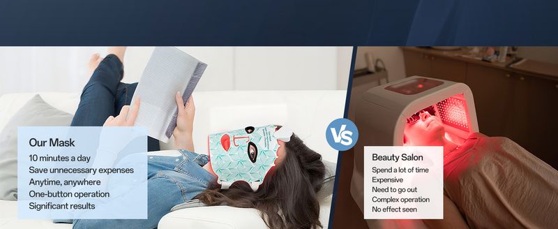 Red Light Mask For Face - 7 Colors Red Light Mask, Facial Skin Care At Home, Cordless, Ergonomic Design And Rechargeable For Home - Green_voghion.com