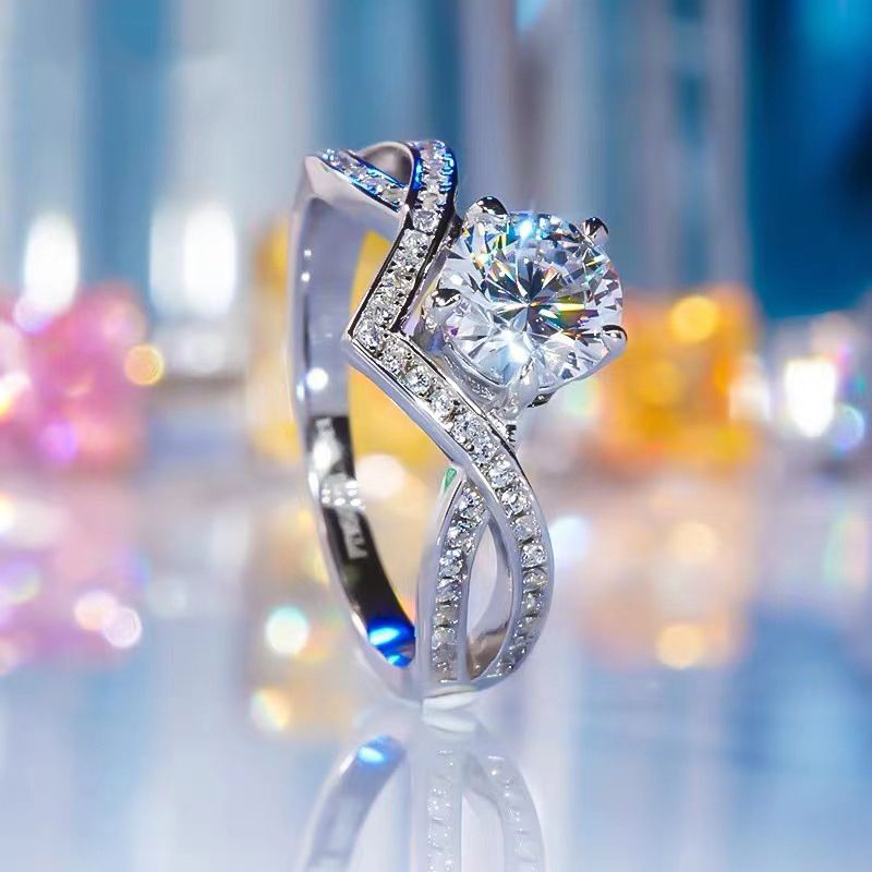 Gioielli in oro Longlong 2024 Anello nuziale con diamante da donna bianco classico in argento nuovo S con un carato_voghion.com