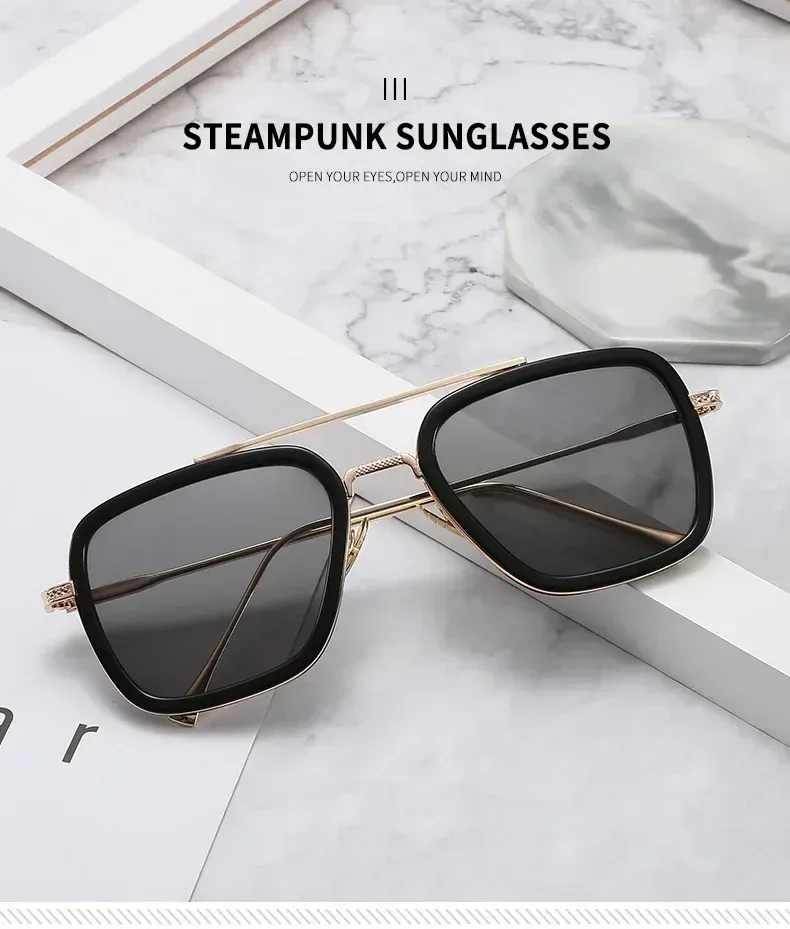 Luxus Quadrat Sonnenbrille Männer Frauen Marke Designer Retro Legierung Rahmen Große Sonnenbrille Vintage Gradienten Männlich Weiblich Oculos Feminino_voghion.com