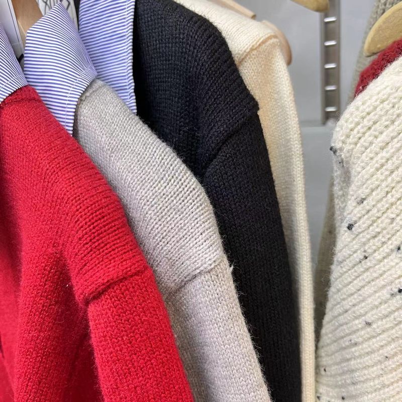 Women's Fake Two-Piece Knit Cardigan – Korean Style Shirt Collar, Lightweight & Versatile For Spring & Summer_voghion.com