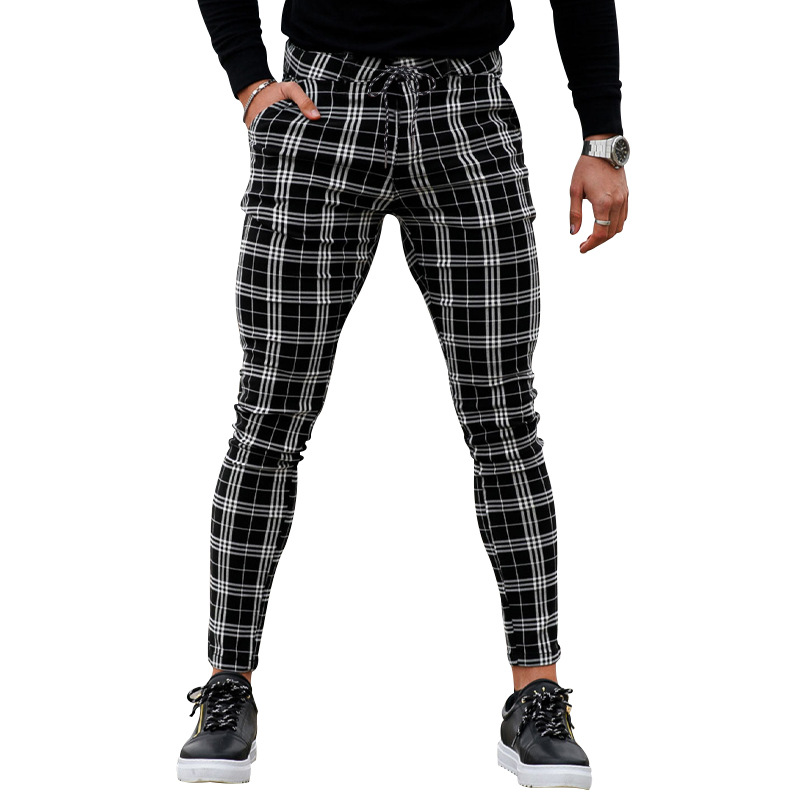 2024. aasta sügisesed meeste vabaaja mitmevärvilised isikupärastatud mitmekülgsed ülikonna ruudulised püksid_voghion.com