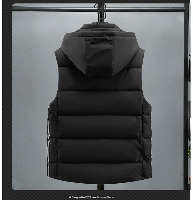 Reflektor-Pufferweste für Herren, warme Winterjacke, ärmellos, Übergröße, Steppweste für Outdoor-Sportarten (Schwarz, Grau, Blau, Rot)_voghion.com