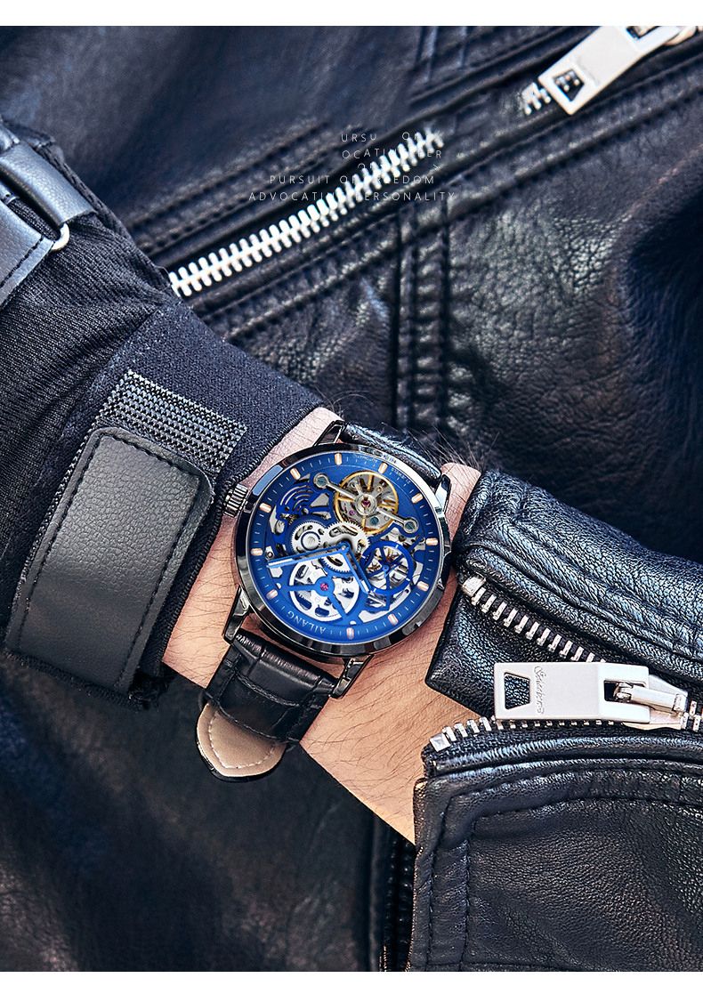 AILANG Brand Classic Mens Retro Watch Automatic Mechanical Watch Tourbillon Clock Stainless Steel Waterproof Military Wristwatch_voghion.com