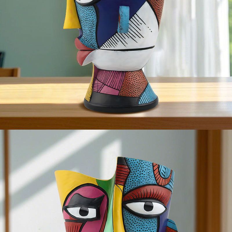 Hot Selling Colorful Enchanting Abstract Creative Human Face Home Desktop Planting Flower Pot Ornament_voghion.com