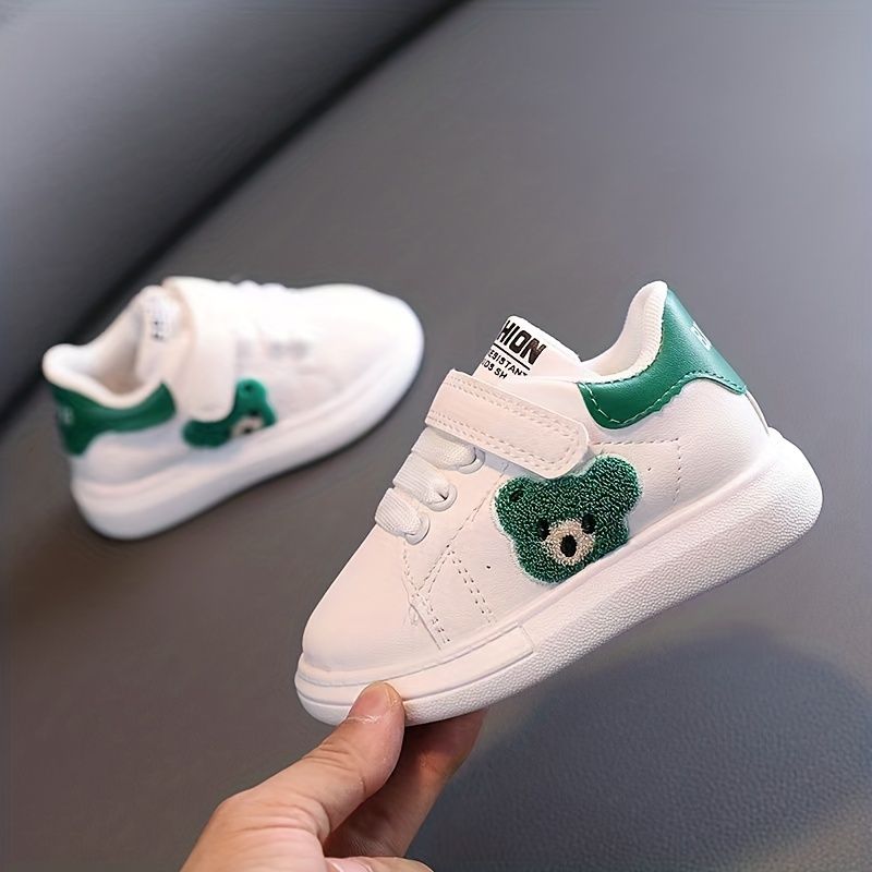 Lässige, süße, bestickte Bären-Low-Top-Jungen, atmungsaktive, bequeme, rutschfeste Sneakers zum Gehen und Laufen im Freien, Herbst_voghion.com