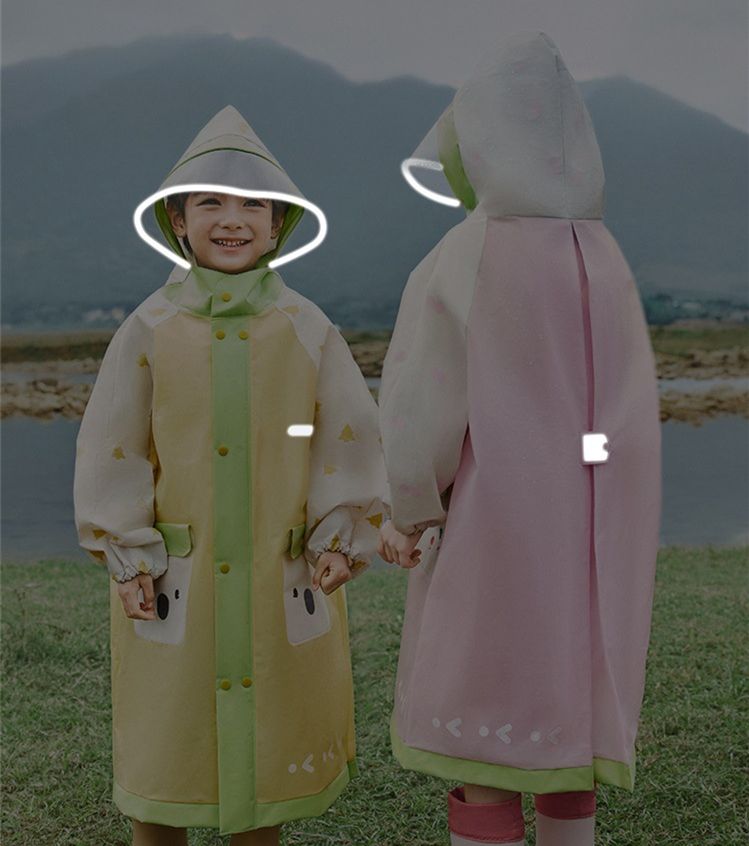 Koreanischer süßer Kinder-Regenmantel, wasserdicht, für Kinder im Tierstil, Regenponcho, Regenmantel, Jacke mit Rucksack, Position Student R_voghion.com