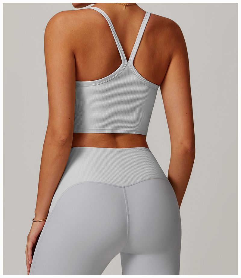 Zechuang Leisure Back Yoga Vest with Chest Cushion Tight Exercise Speed Drying Fitness Shockproof Top 8889_voghion.com