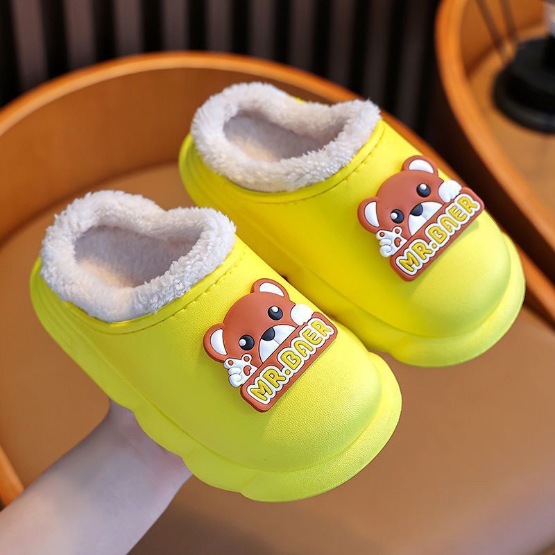 Pantofole in pelliccia impermeabili per bambini in cotone 2024 nuove autunno inverno e ragazze bambino casa ragazzi_voghion.com