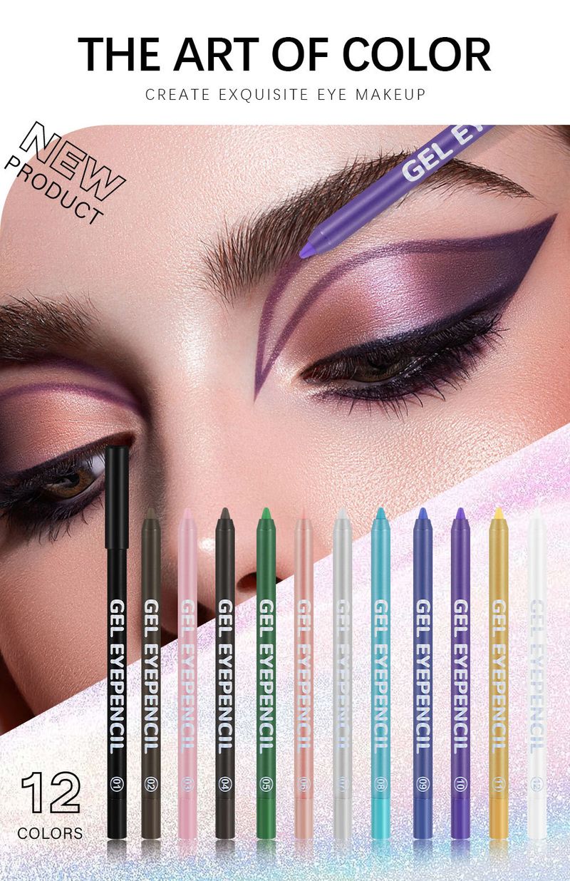 All-in-One-Set mit wasserfestem Make-up-Stift – Bunter Eyeliner, Augenbrauen, Gel, Augenkontur und Lidschatten_voghion.com