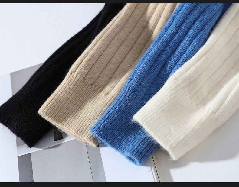 Einfarbiger, gedrehter Pullovermantel aus Wollfleece für Jugendliche, warm, Rundhalsausschnitt, langärmelig, gestricktes Basishemd, trendig_voghion.com