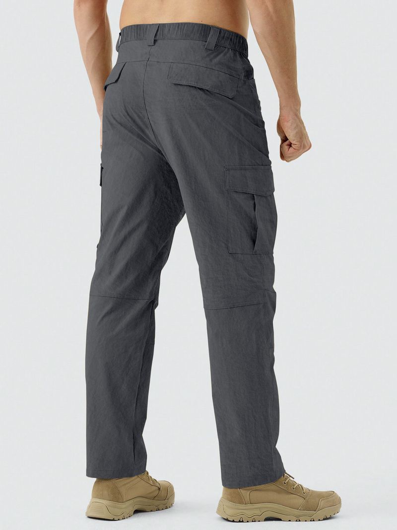 Taktische Cargohose für Herren, Arbeitshose für den Außenbereich mit mehreren Taschen, stylisch und strapazierfähig, gerade Passform, Freizeit- und Arbeitskleidung (Schwarz, Khaki, Dunkelgrau)_voghion.com