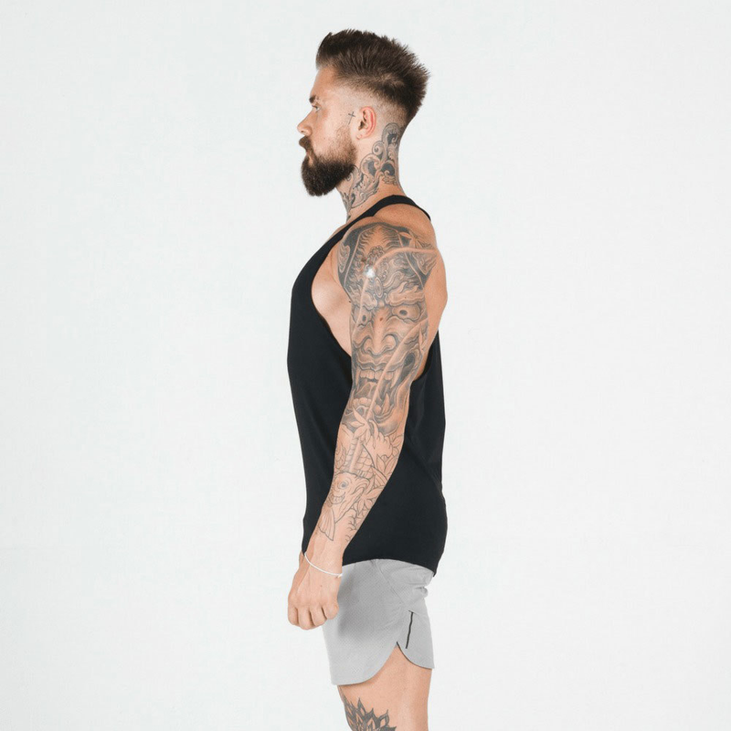 Muscle Fitness Male Brother Sommer Sport Freizeit Elastisch Quick Dry Blank Light Plate No Splice Tank Top_voghion.com