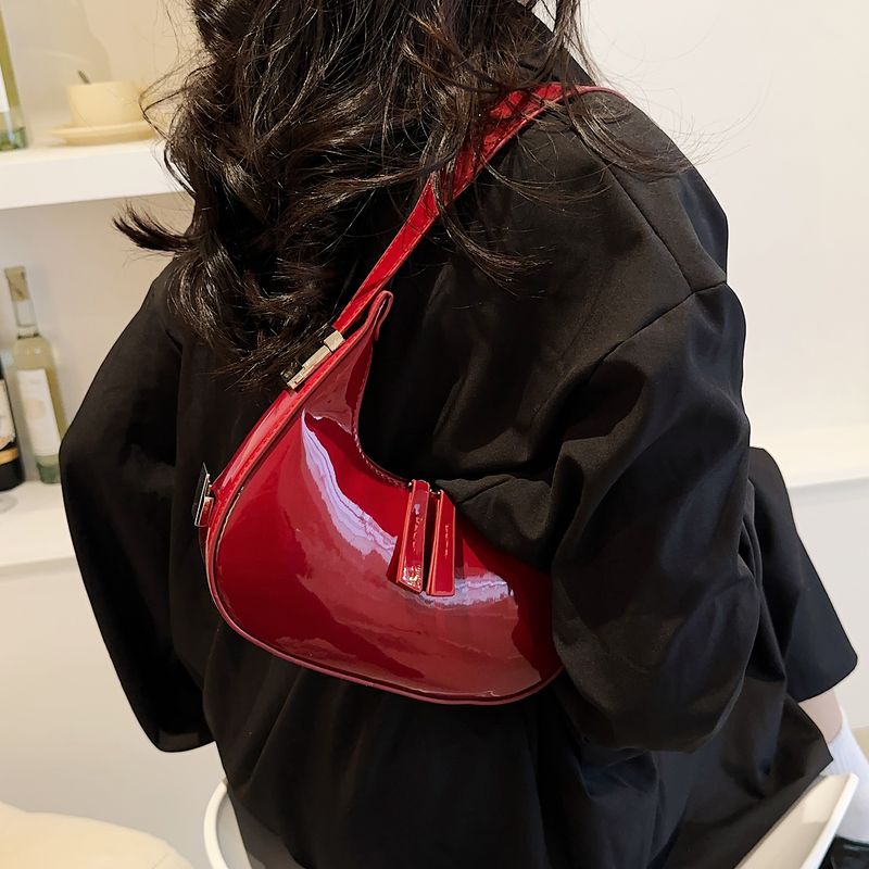 Félhold alakú Vintage PU bőr kis válltáska nőknek és lányoknak Hobo kézitáska retro piros női hónalj pénztárcák táskák_voghion.com