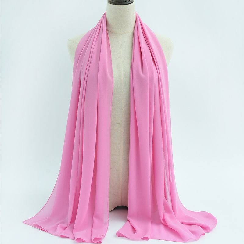 Asciugamano a bolle in chiffon di perle monocromatiche, foulard, sciarpa lunga da donna, seta da donna 70 * 180_voghion.com