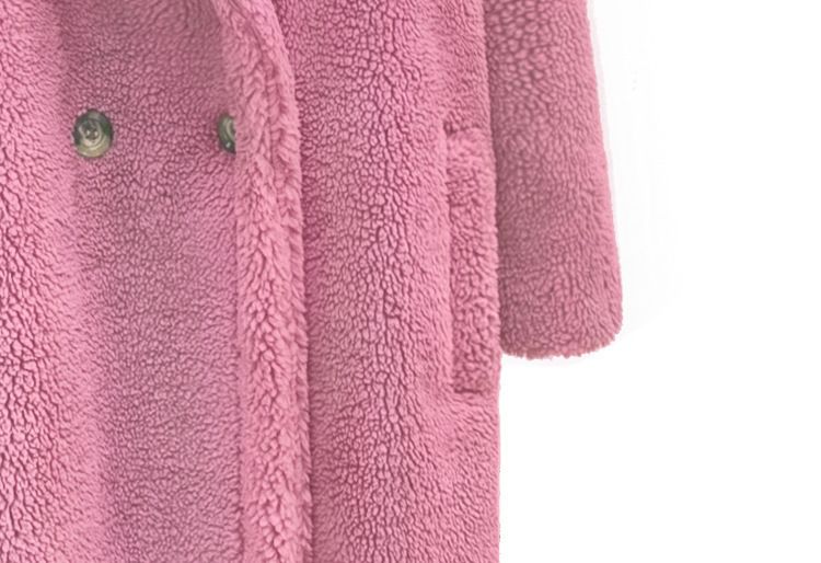 Damenbekleidung Wollmantel langer Mantel Teddybärfell langer Mantel_voghion.com