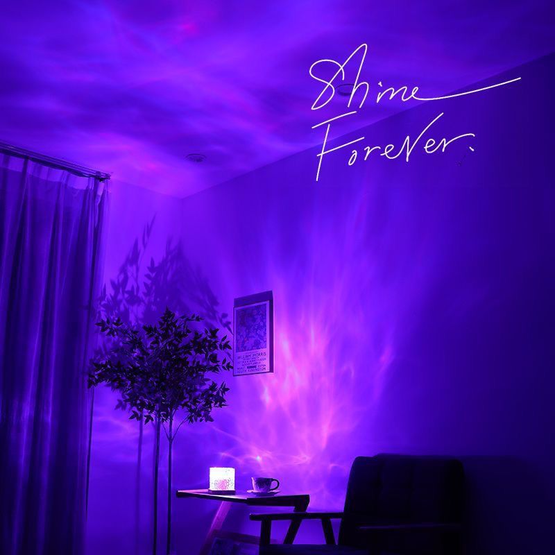 Atmosfer İnternet Ünlü Romantik Dalgalı Projeksiyon Odası Yatak Odası Dinamik Gece Su Desenli Işık Ev Kullanımı_voghion.com